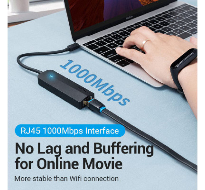 Концентратор Vention USB 3.1 Type-C to 3xUSB 3.0+MicroUSB+RJ45 100M Ethernet black (TGPBB)