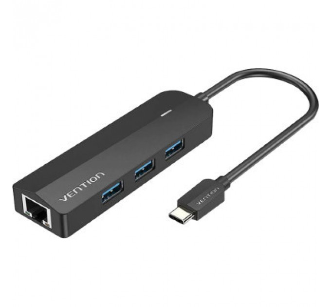 Концентратор Vention USB 3.1 Type-C to 3xUSB 3.0+MicroUSB+RJ45 100M Ethernet black (TGPBB)