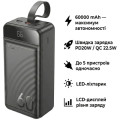 HOCO Батарея універсальна HOCO 60000mAh Element PD/20W, QC/22.5W, LED Lamp, Black (J123C / 714736)