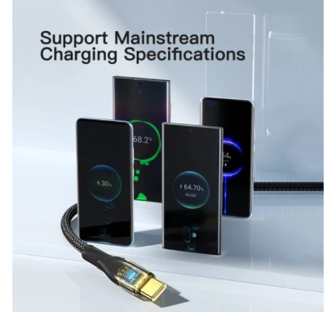 Essager Дата кабель USB 2.0 AM to USB-C 1.0m 7A black Essager (EXCT-XJ01-P)