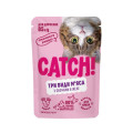 Catch! Вологий корм для кішок Catch! три види м’яса з овочами в желе 85 г (4820261921984)