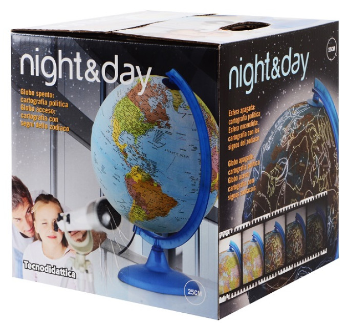 TECNODIDATTICA Глобус Tecnodidattica NIGHT&DAY 25 см з підсвіткою (українська мова)