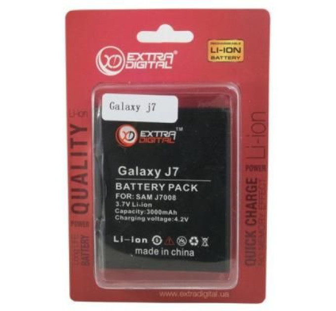 Extradigital Акумуляторна батарея Extradigital Samsung Galaxy J7 J700H (3000mAh) (BMS6407)