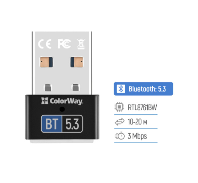ColorWay Bluetooth-адаптер ColorWay BT 5.3 (CW-AD-BT53)