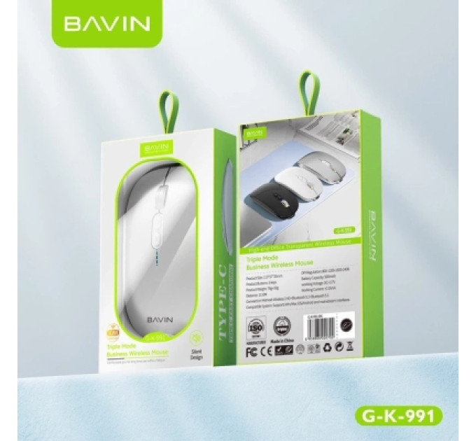 BAVIN Мишка BAVIN G-K-991 RGB Wireless/Bluetooth Black (G-K-991-BK)