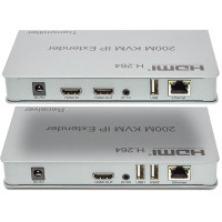 Комутатор PowerPlant HDMI 1080P/60hz, до 200м, через CAT5E/6 (HDES200-KVM) (CA912940)