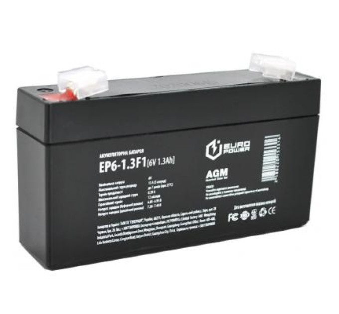 Europower Батарея до ДБЖ Europower EP6-1.3F1, 6V-1.3Ah (EP6-1.3F1)