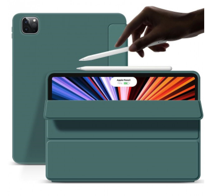 Чохол до планшета BeCover Tri Fold Soft TPU Silicone Apple iPad Pro 12.9 2020/2021/2022 Dark Green (709713)
