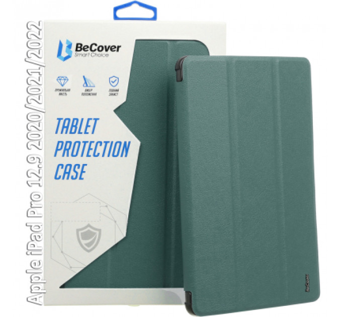Чохол до планшета BeCover Tri Fold Soft TPU Silicone Apple iPad Pro 12.9 2020/2021/2022 Dark Green (709713)