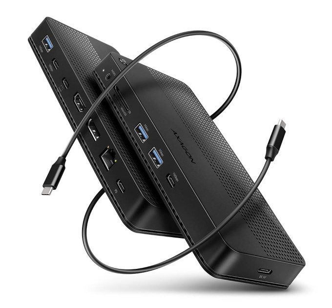 AXAGON Хаб концентратор AXAGON HMC-U4 USB4 40Gbps DUAL 4K DISPLAY 12in1 dock, Black