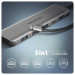 AXAGON Хаб концентратор AXAGON HMC-5H USB-C 5Gbps 5in1 hub, Grey
