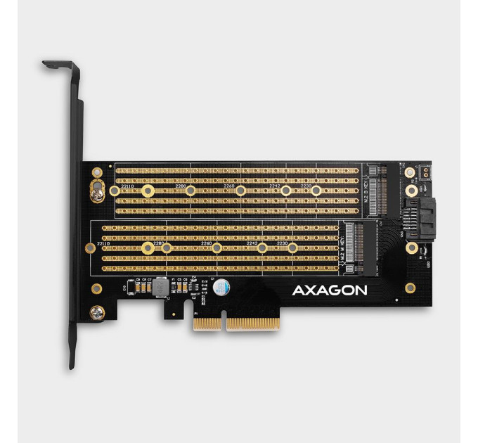 AXAGON Aдаптер AXAGON PCEM2-D PCIe NVMe+SATA M.2 adapter