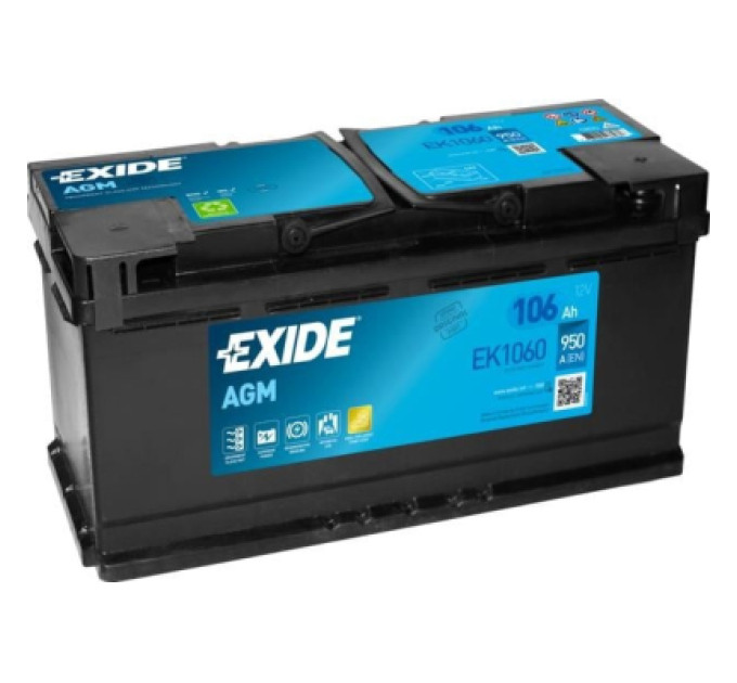 EXIDE Акумулятор автомобільний EXIDE START-STOP AGM 106Ah (950EN) (EK1060)