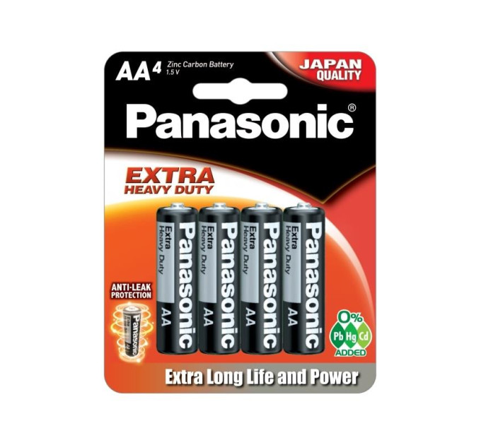 Panasonic Батарейка Panasonic Extra Heavy Duty вугільно-цинкова AA(R6) блістер, 4 шт.