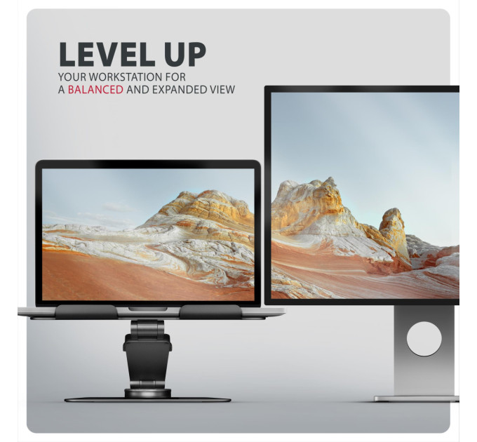 AXAGON Підставка для ноутбуків AXAGON STND-LR стійка з поворотом на 360° (розмір 10" - 17.3"), Чорний