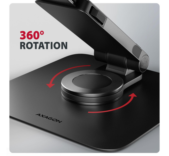 AXAGON Підставка для ноутбуків AXAGON STND-LR стійка з поворотом на 360° (розмір 10" - 17.3"), Чорний