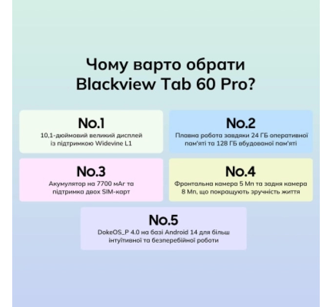 Blackview Планшет Blackview Tab 60 Pro 10.1" HD+ 8/128GB LTE Algae Green (6931548318422)