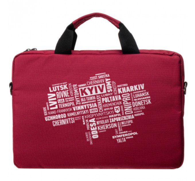 Сумка для ноутбука Vinga 15.6" NB1502 Burgundy, white print (NB1502UWBY)