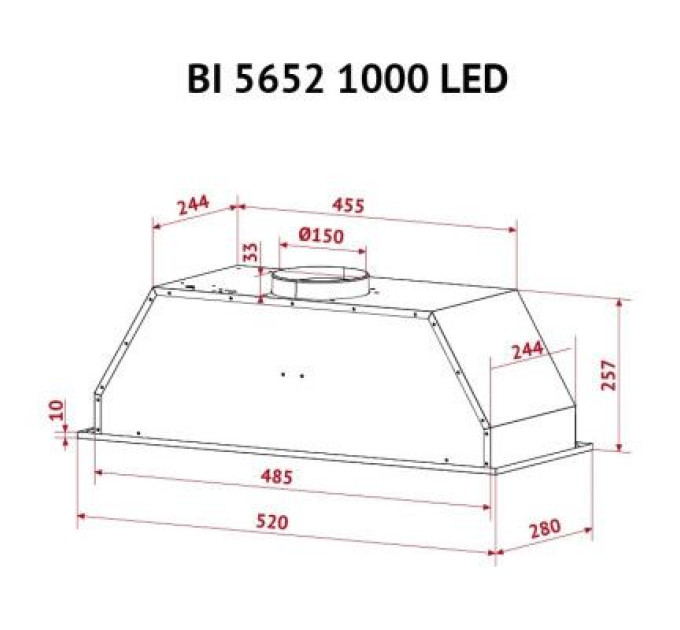 Perfelli Витяжка кухонна Perfelli BI 5652 I 1000 LED
