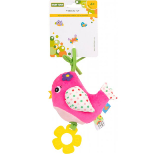 Baby Team Брязкальце Baby Team музична Пташка рожева (8543_Рожева_пташка)
