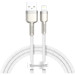 Baseus Дата кабель USB 2.0 AM to Lightning 2.0m Cafule Series Metal 2.4A White Baseus (CALJK-B02)