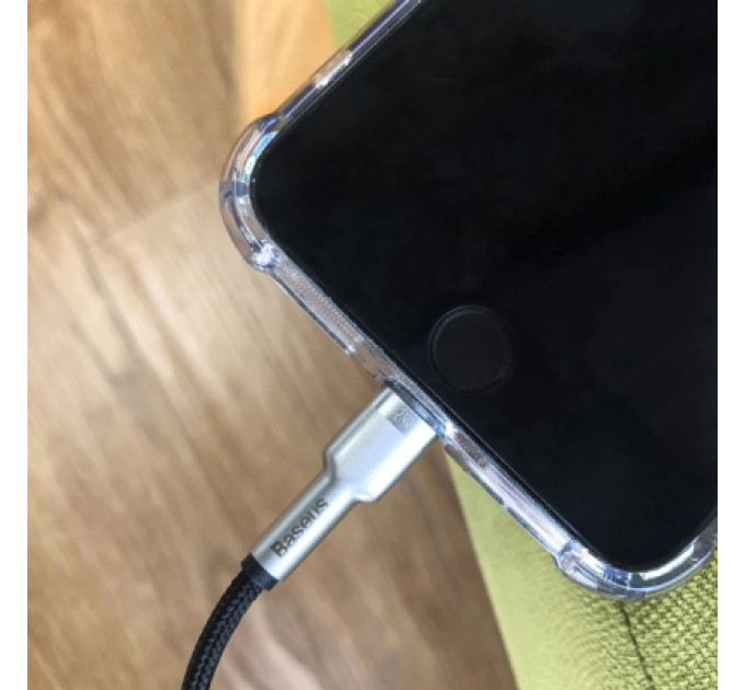 Baseus Дата кабель USB 2.0 AM to Lightning 2.0m Cafule Series Metal 2.4A White Baseus (CALJK-B02)