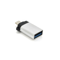 Перехідник USB 3.0 AF to Micro 5P M OTG silver VEGGIEG (TC-113)