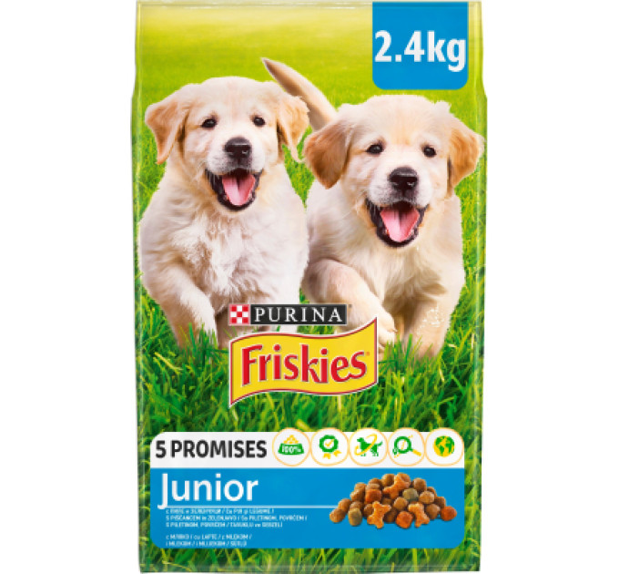 Purina Friskies Сухий корм для собак Purina Friskies Junior з куркою, овочами і молоком 2.4 кг (7613034232205)