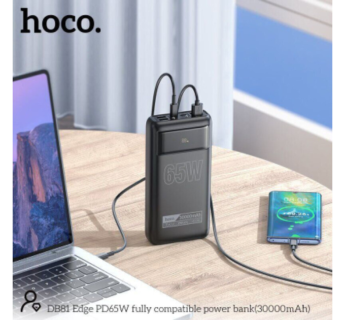 HOCO Батарея універсальна HOCO 30000mAh Apollo PD/65W QC/3.0 Black (DB81 / 714720)