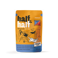 Вологий корм для кішок Half&Half для стерилізованих з кроликом та яблуком в желе 85 г (4820261921892)