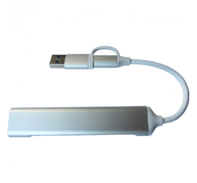 Концентратор Dynamode 5-in-1 USB Type-C/Type-A to 1хUSB3.0, 2xUSB 2.0, card-reader SD/MicroSD (DM-UH-518)