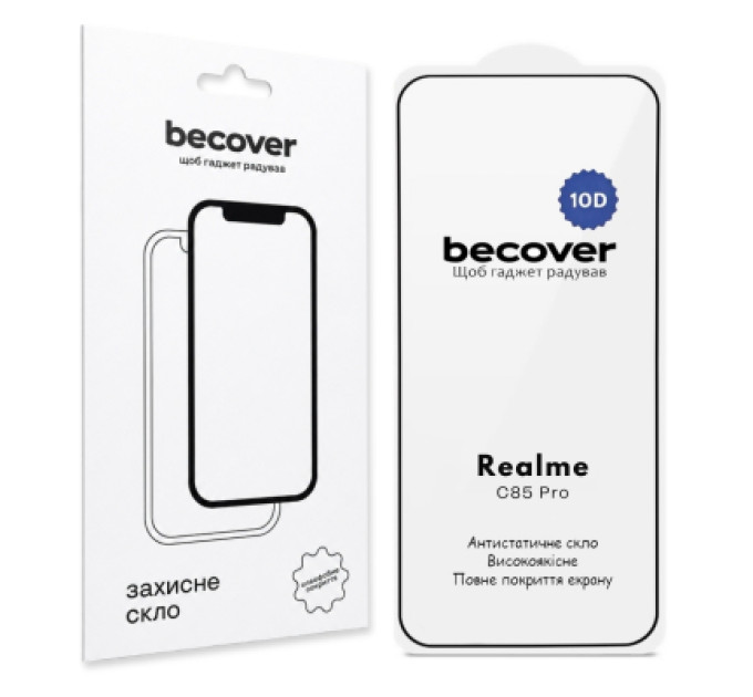 BeCover Скло захисне BeCover 10D Realme C85 Pro Black (715705)