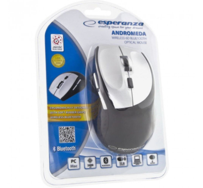 Мишка Esperanza Andromeda Bluetooth Black-Silver (EM123S)