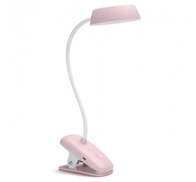Настільна лампа Philips LED Reading Desk lamp Donutclip 3W, 4000K, 1200mAh (Lithium battery), рожевий (929003179627)
