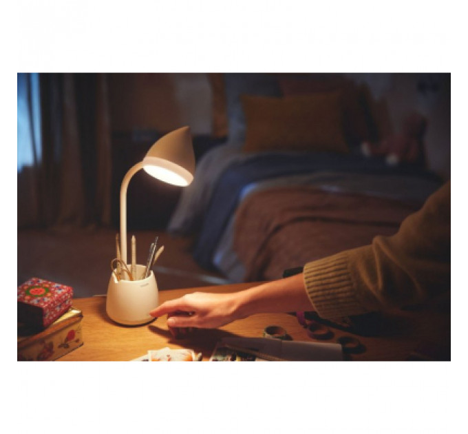 Настільна лампа Philips LED Reading Desk lamp Hat 4.5W, 3000/4000/5700K, 1800mAh (Lithium battery), білий (929003241007)