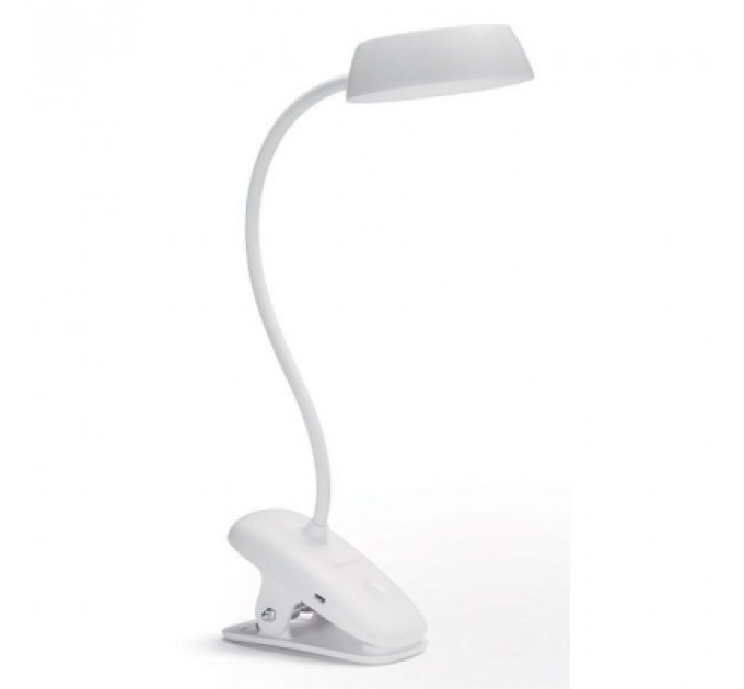 Настільна лампа Philips LED Reading Desk lamp Donutclip 3W, 4000K, 1200mAh (Lithium battery), білий (929003179727)