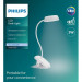 Настільна лампа Philips LED Reading Desk lamp Donutclip 3W, 4000K, 1200mAh (Lithium battery), білий (929003179727)