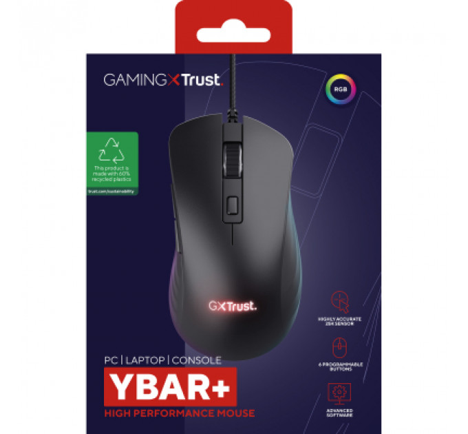 Мишка Trust GXT924 Ybar+ USB Black (24890)