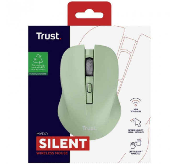 Мишка Trust Mydo Silent Wireless Green (25042)