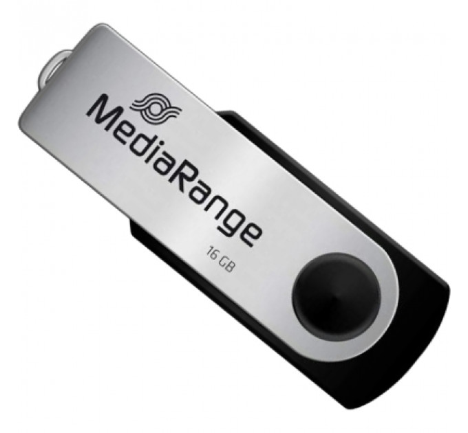 USB флеш накопичувач Mediarange 16GB Black/Silver USB 2.0 (MR910)