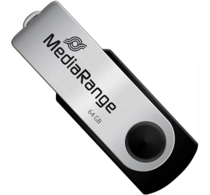 USB флеш накопичувач Mediarange 64GB Black/Silver USB 2.0 (MR912)