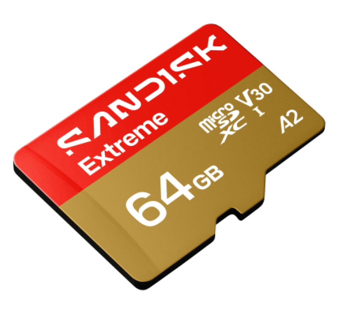 SanDisk Карта пам'яті SanDisk 64GB microSDXC C10 UHS-I U3 A2 V30 R170/W80MB/s Extreme GO (SDSQXGN-064G-GN6MN)
