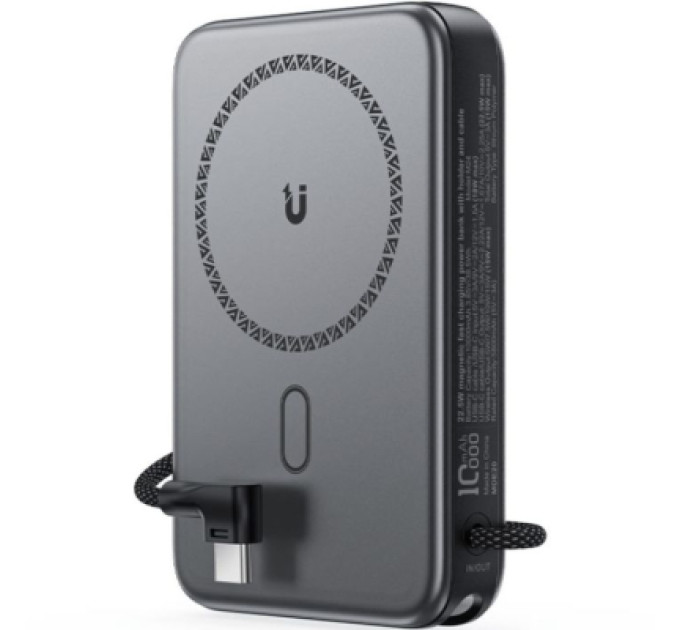 Acefast Батарея універсальна Acefast Magnetic Wireless 10000mAh, 22.5W, PD, QC/3.0, QI 15W, M24, Metal Gray (6974316284871)
