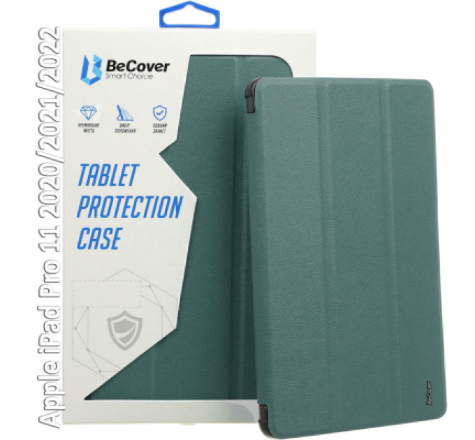 BeCover Чохол до планшета BeCover Tri Fold Hard BeCover Apple iPad Pro 11 2020/2021/2022 Dark Green (709667)