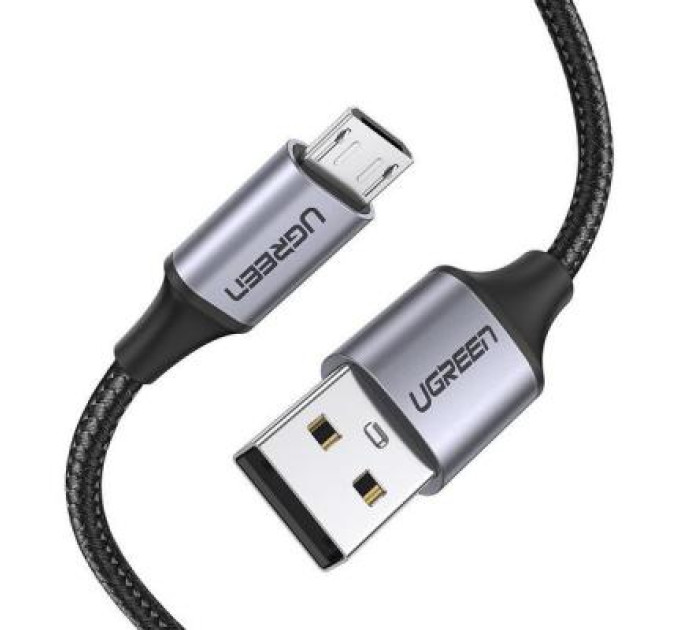 Дата кабель USB 2.0 AM to Micro 5P 2.0m US290 Aluminum Braid Black Ugreen (60148)