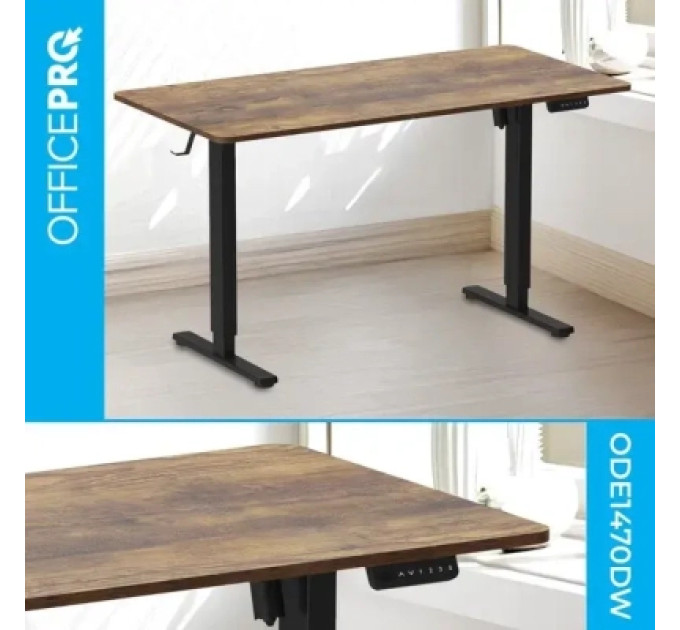 Комп'ютерний стіл OfficePro ODE1470DW Dark Wood/Black (ODE1470DW)