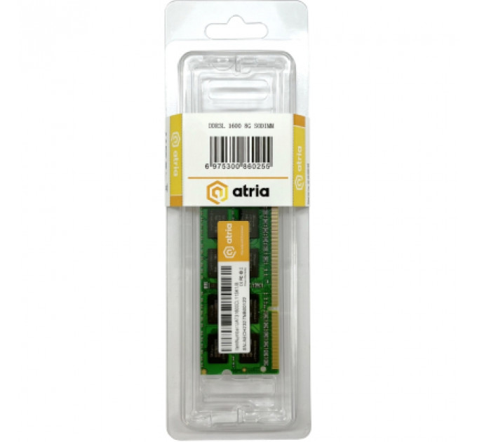 Модуль пам'яті для ноутбука SoDIMM DDR3 8GB 1600 MHz ATRIA (UAT31600CL11SK1/8)