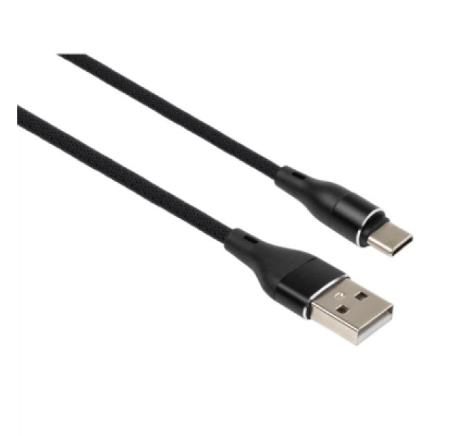 Vinga Дата кабель USB 2.0 AM to USB-C 0.3m cylindric nylon back Vinga (VCPDCTCCANB03BK)