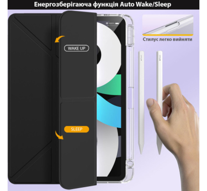 BeCover Чохол до планшета BeCover Ultra Slim Origami Transparent Apple iPad Air 11" M4 2026 Black (715183)