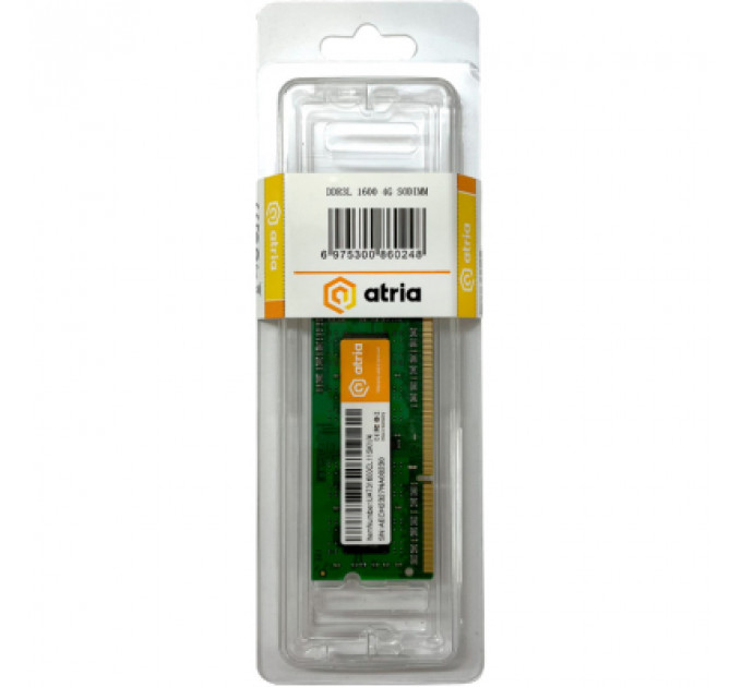 Модуль пам'яті для ноутбука SoDIMM DDR3 4GB 1600 MHz ATRIA (UAT31600CL11SK1/4)